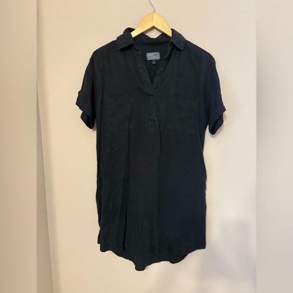 Universal Threads Women's XS Charcoal Grey Short Sleeve Shirt Dress Collared - Picture 3 of 5